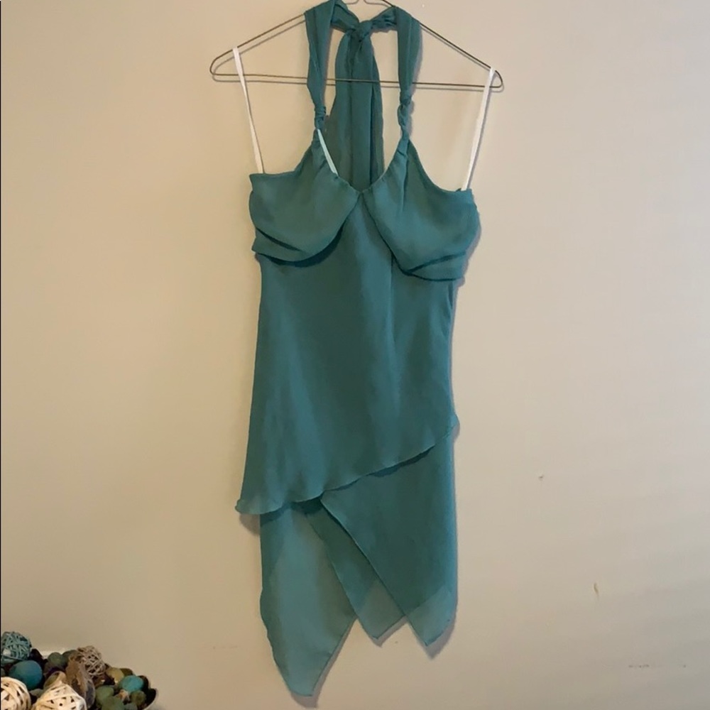 Chiffon layered halter tunic